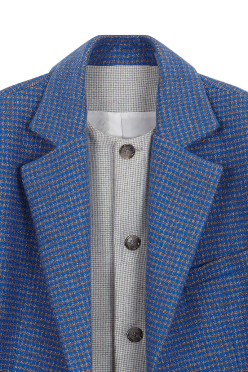 Blue houndstooth and grey